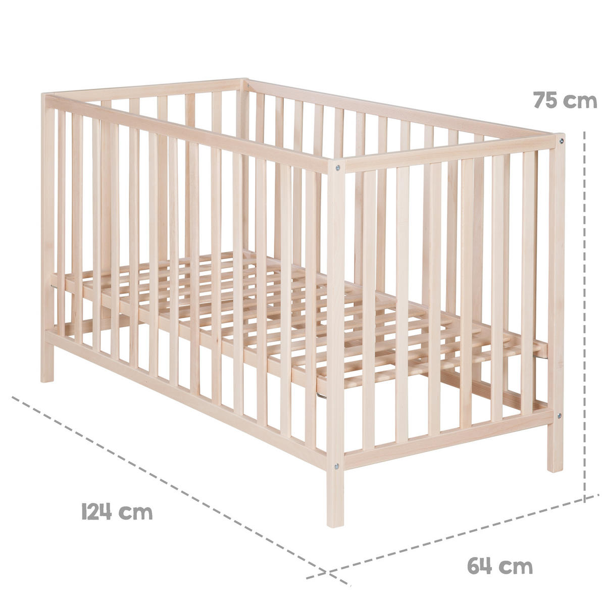 BABYBETT Cosi 60 x 120 cm natur - Naturfarben, Holz (60/120cm) - Roba