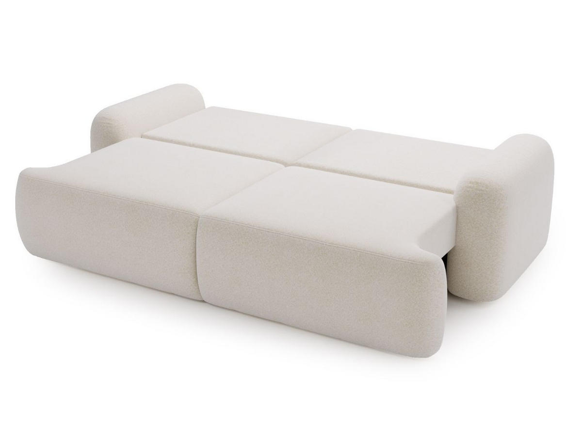 SOFA 260/106/81 Aurio Bouclé-Stoff Weiß - Weiß, Kunststoff/Textil (260/81/106cm) - Graingold