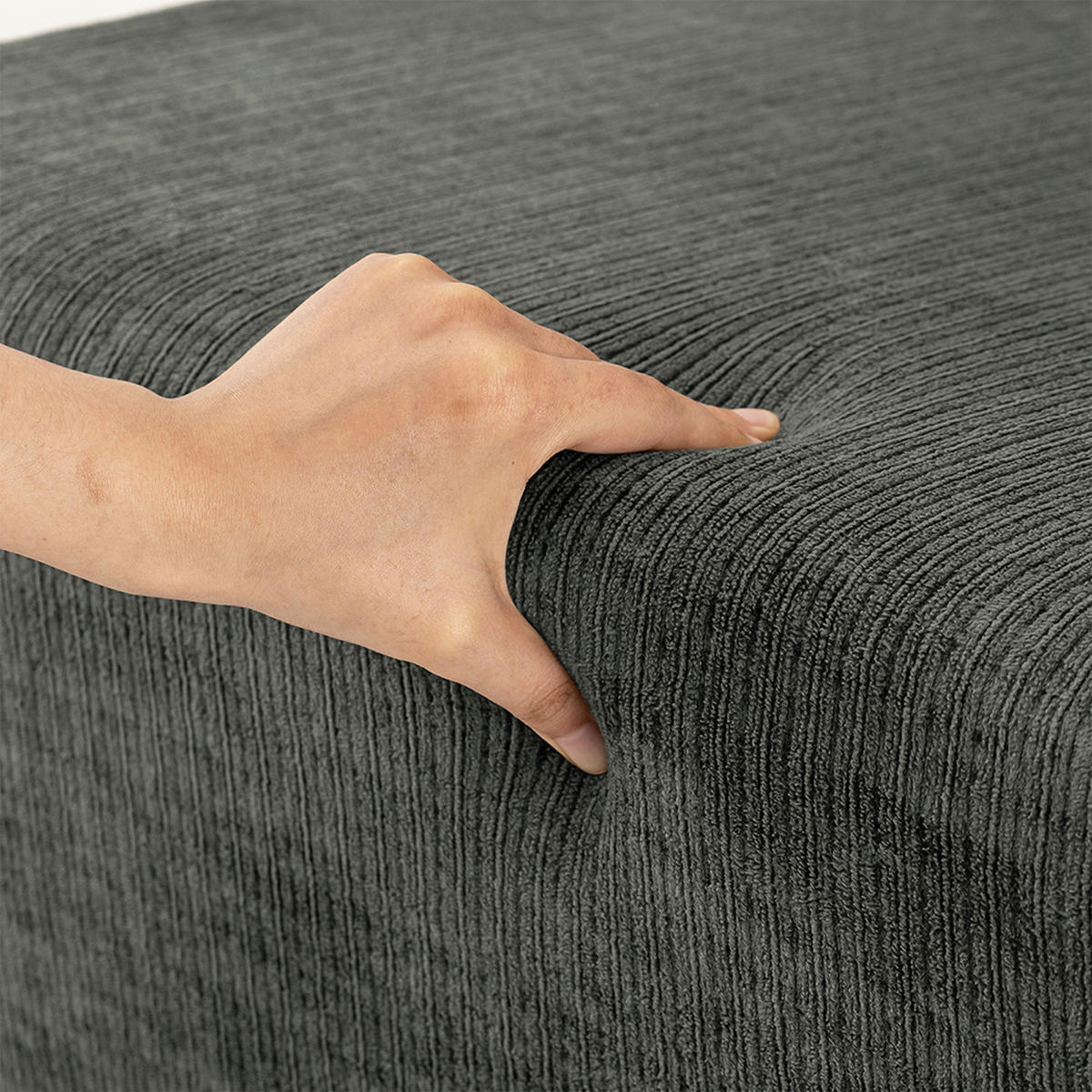 SESSEL mit Hocker FST99-DG - Ahornfarben, Fell/Metall (74/78/67cm) - SoBuy