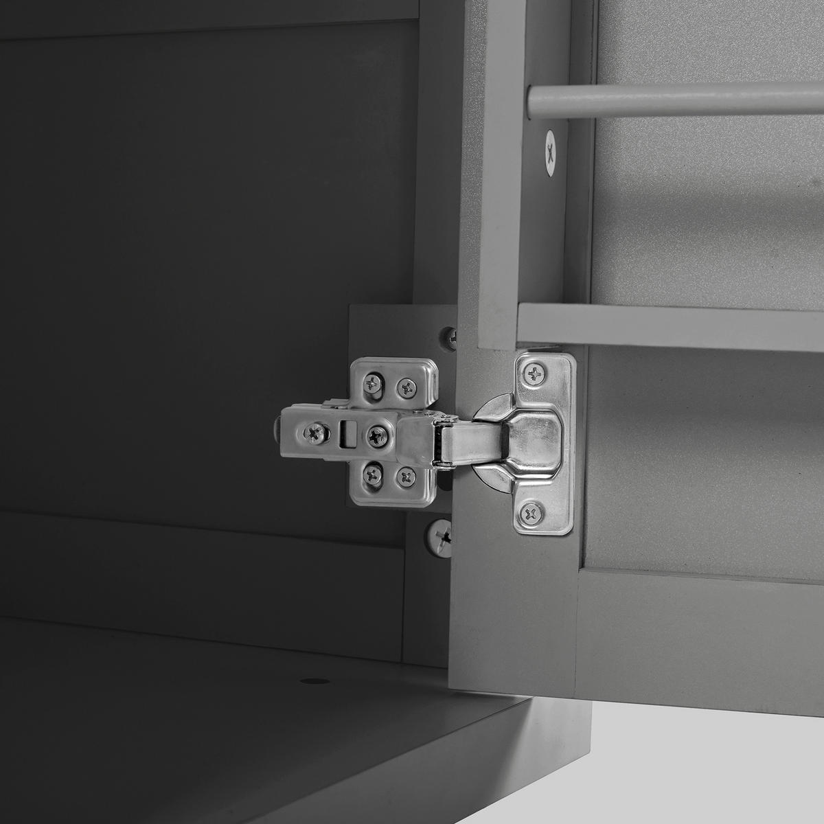 KÜCHENINSEL 112x46.2-76.2x92.7 cm Grau mit Ausziehplatte & Mülleimer-Fach - Grau, Holzwerkstoff (112/92.7/76.2cm) - Modfu