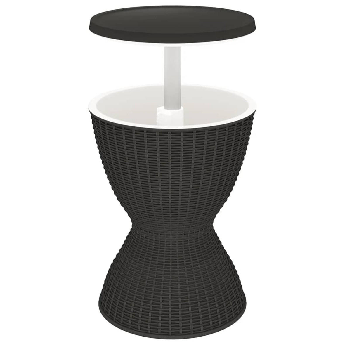 TISCH 3-IN-1 MIT EISKÜHLER SCHWARZ POLYPROPYLEN - Schwarz, Kunststoff (48/48/82cm) - vidaXL