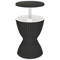 TISCH 3-IN-1 MIT EISKÜHLER SCHWARZ POLYPROPYLEN - Schwarz, Kunststoff (48/48/82cm) - vidaXL