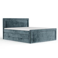 BOXSPRINGBETT Luxora Blau 180/200 cm - Blau/Schwarz, Holz/Holzwerkstoff (180/200cm) - Maison de Reve
