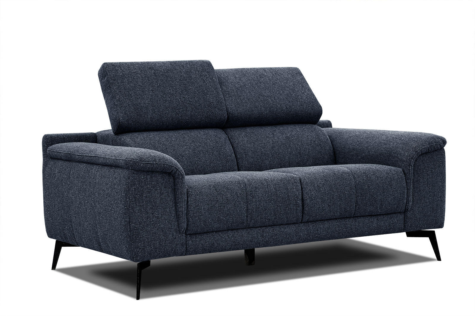 SOFA FIERO 2-Sitzer, dunkelblau - Schwarz/Dunkelblau, Holzwerkstoff/Textil (170/82/103cm) - Courtois Laville