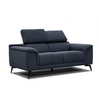 SOFA FIERO 2-Sitzer, dunkelblau - Schwarz/Dunkelblau, Holzwerkstoff/Textil (170/82/103cm) - Courtois Laville