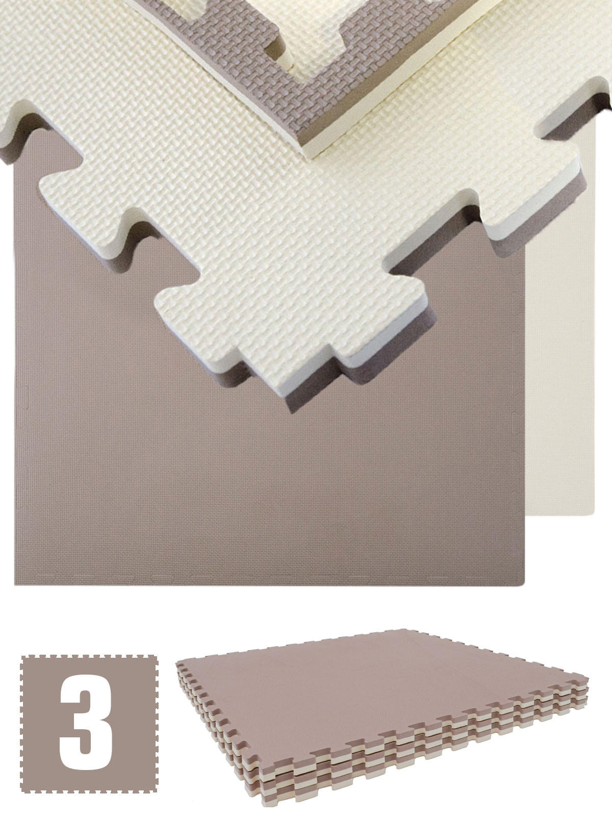 BODENSCHUTZMATTE 90x90x2,5 cm, Braun, 3er Set - Braun, Kunststoff (90/90/2.5cm) - eyepower