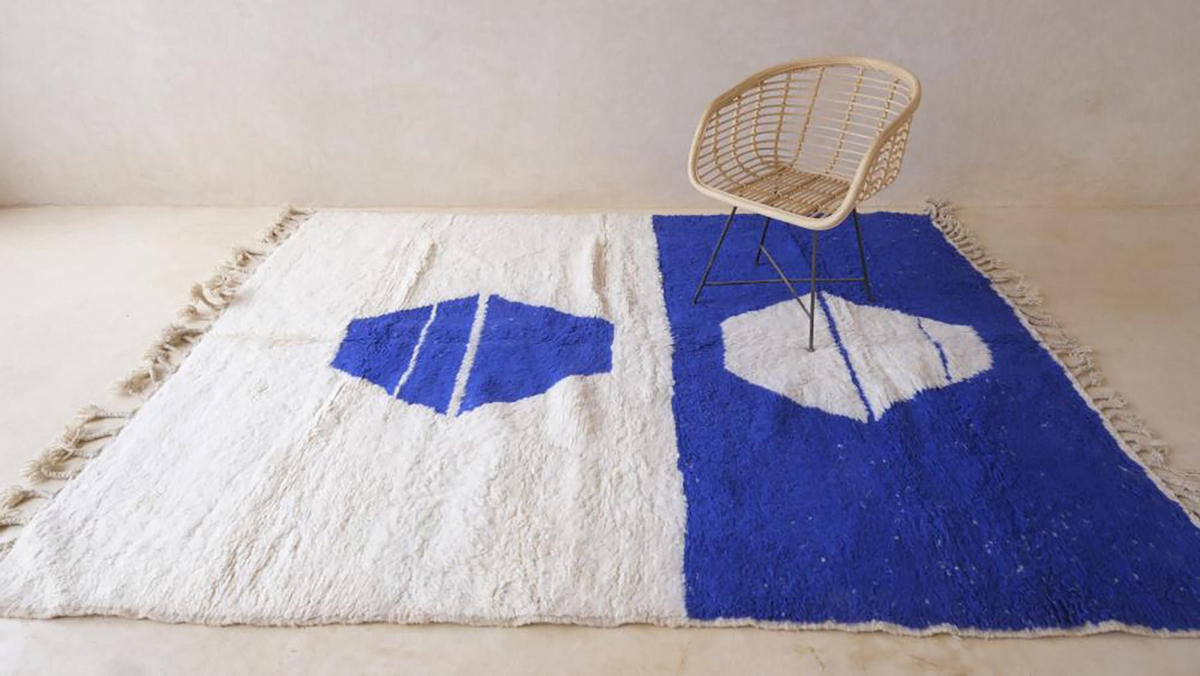 BERBERTEPPICH aus reiner Wolle 220x 279 cm - Blau, Naturmaterialien (220/279cm) - AFK Living