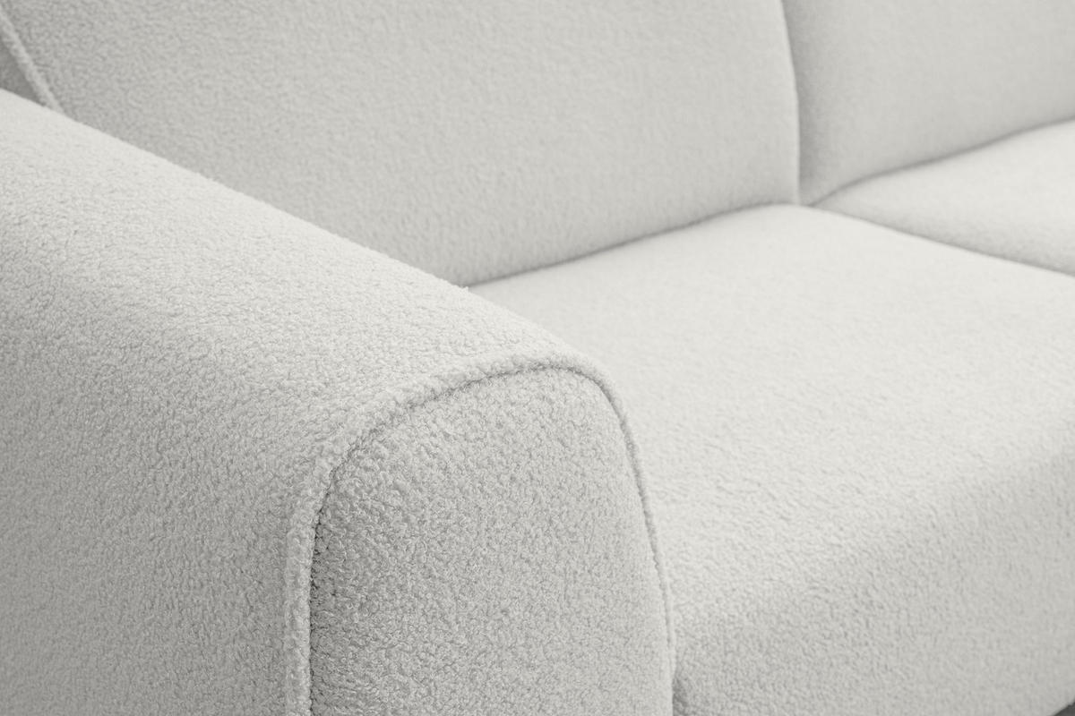 ECKSOFA Mula in L-Form, Coach Farbe: Weiß, Bouclé-Stoff, Ottomane Rechts - Weiß, Textil (274/210cm) - VENASI MÖBEL