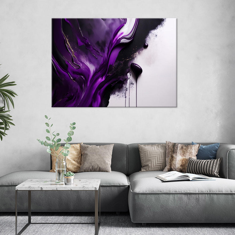 LEINWANDBILD Lila Abstraktion 100x70cm - Lila, Textil (100/70cm) - Feeby