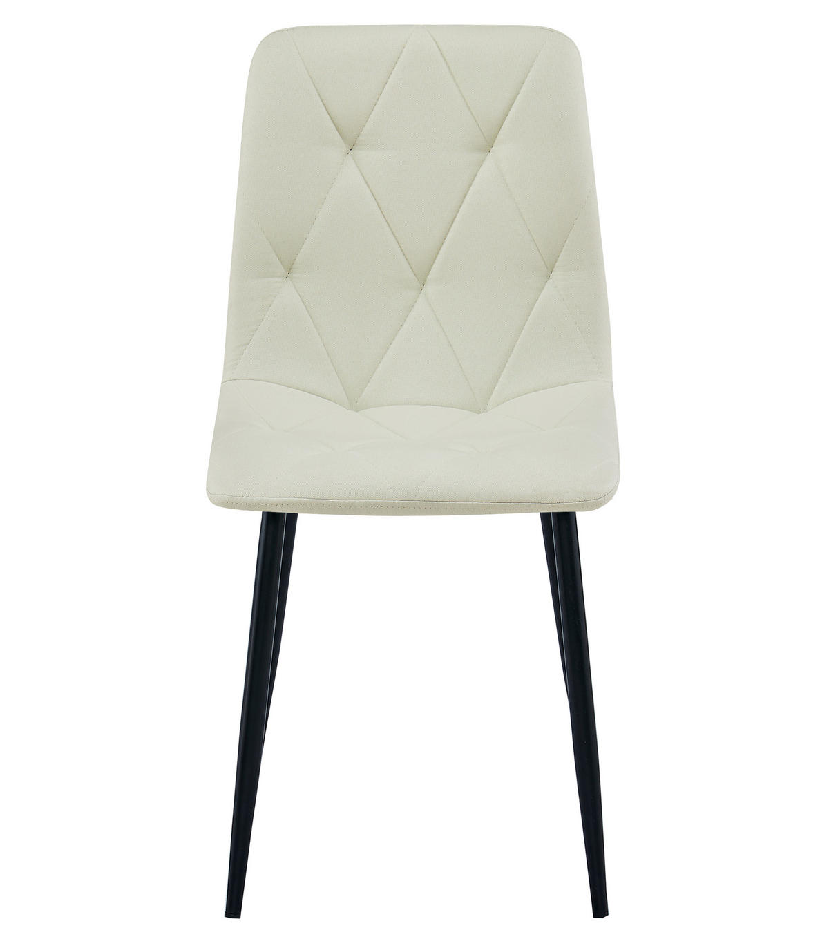 ESSZIMMERSTUHL 4-er Set TYRA beiger Sitz, schwarze Beine - Beige/Schwarz, Textil (44.5/87/54.5cm) - Valora