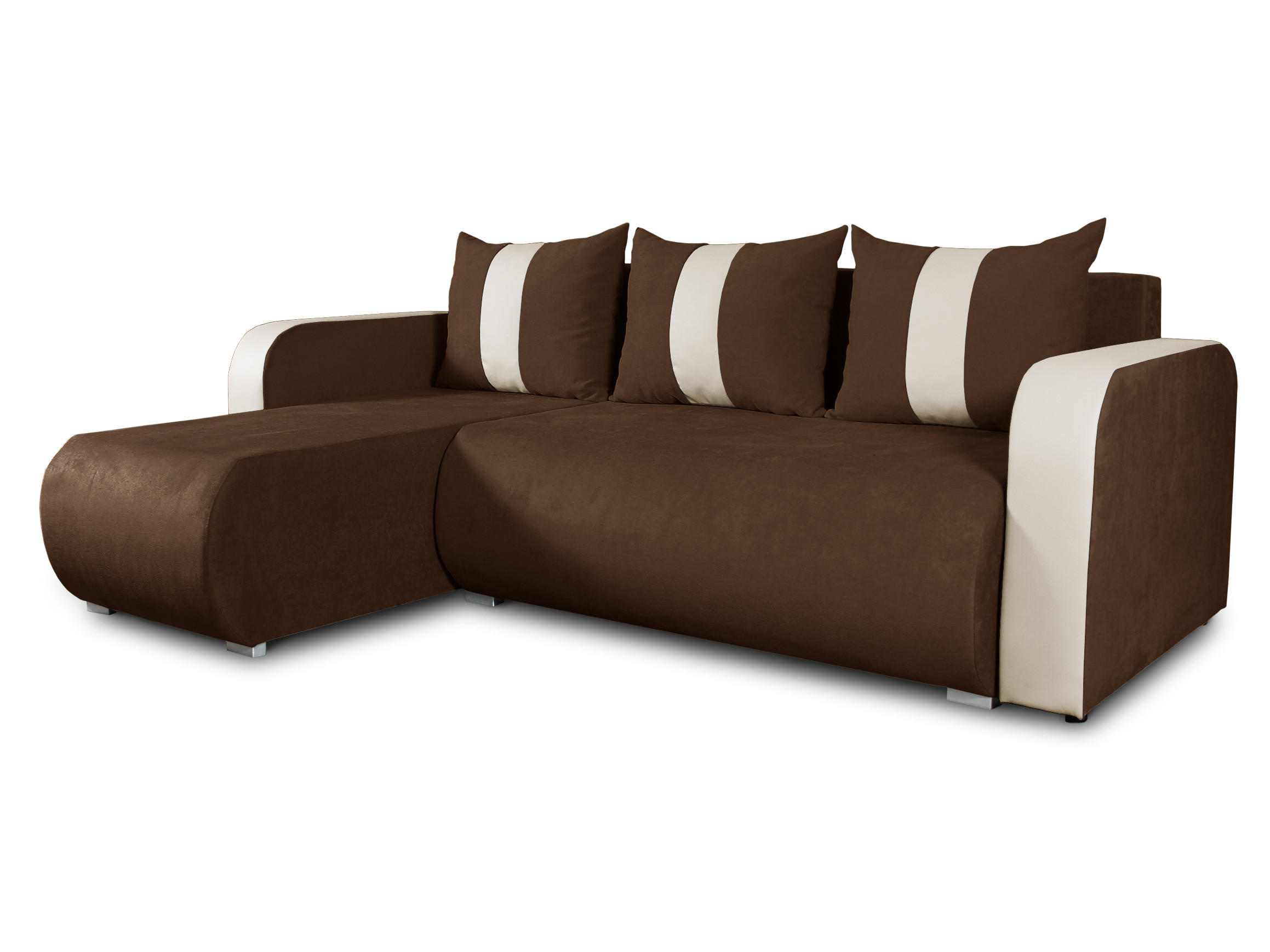 ECKSOFA Rino - Beige/Braun, Holz/Textil (230/152cm) - Sofnet