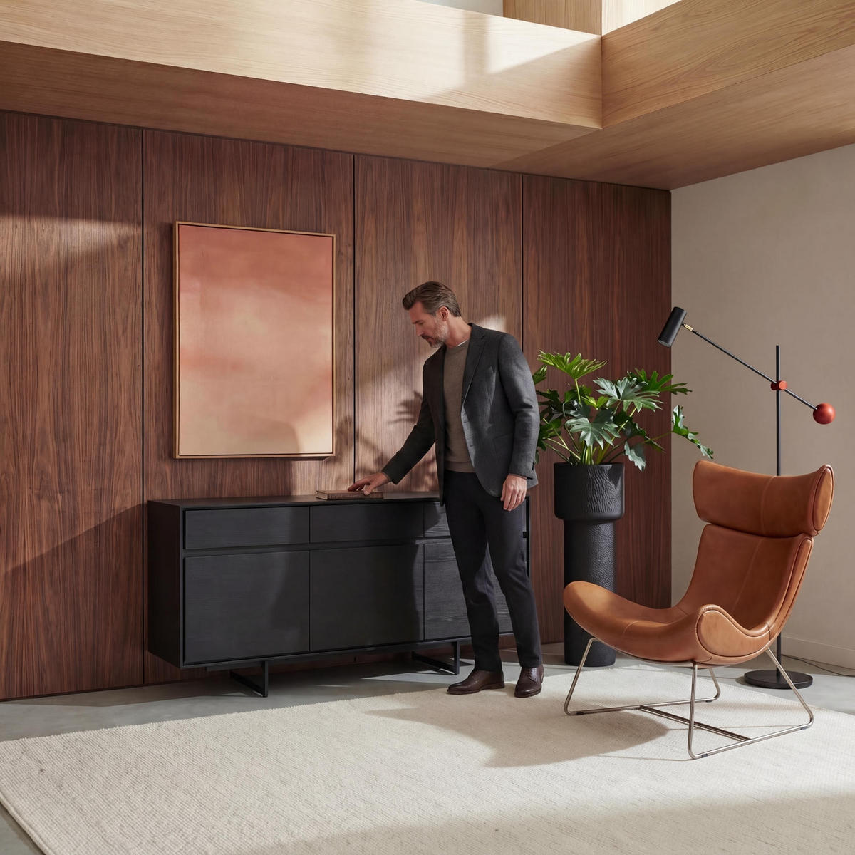 SIDEBOARD Schwarz - Schwarz, Holzwerkstoff/Metall (155/82/45cm) - Furnhouse