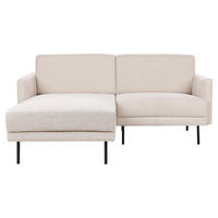 2-SITZER-ECKSOFA Polyester Beige linksseitig Breda - Beige, Textil (192/155cm) - Beliani