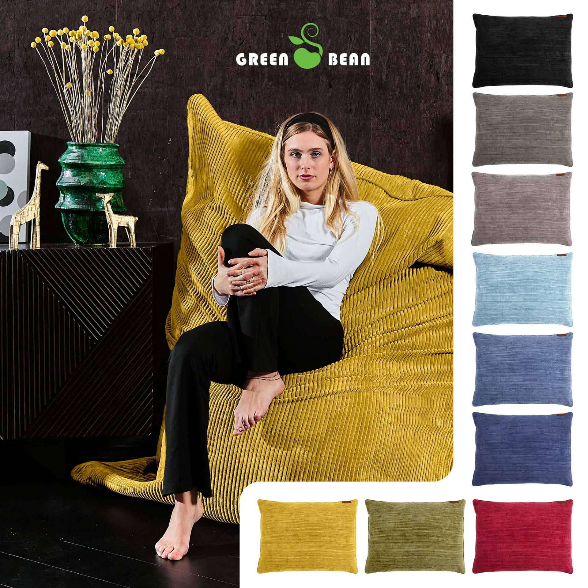 SITZSACK XXL "Square" aus Cord – 370 L - Gelb, Textil (140/25/180cm) - Green Bean