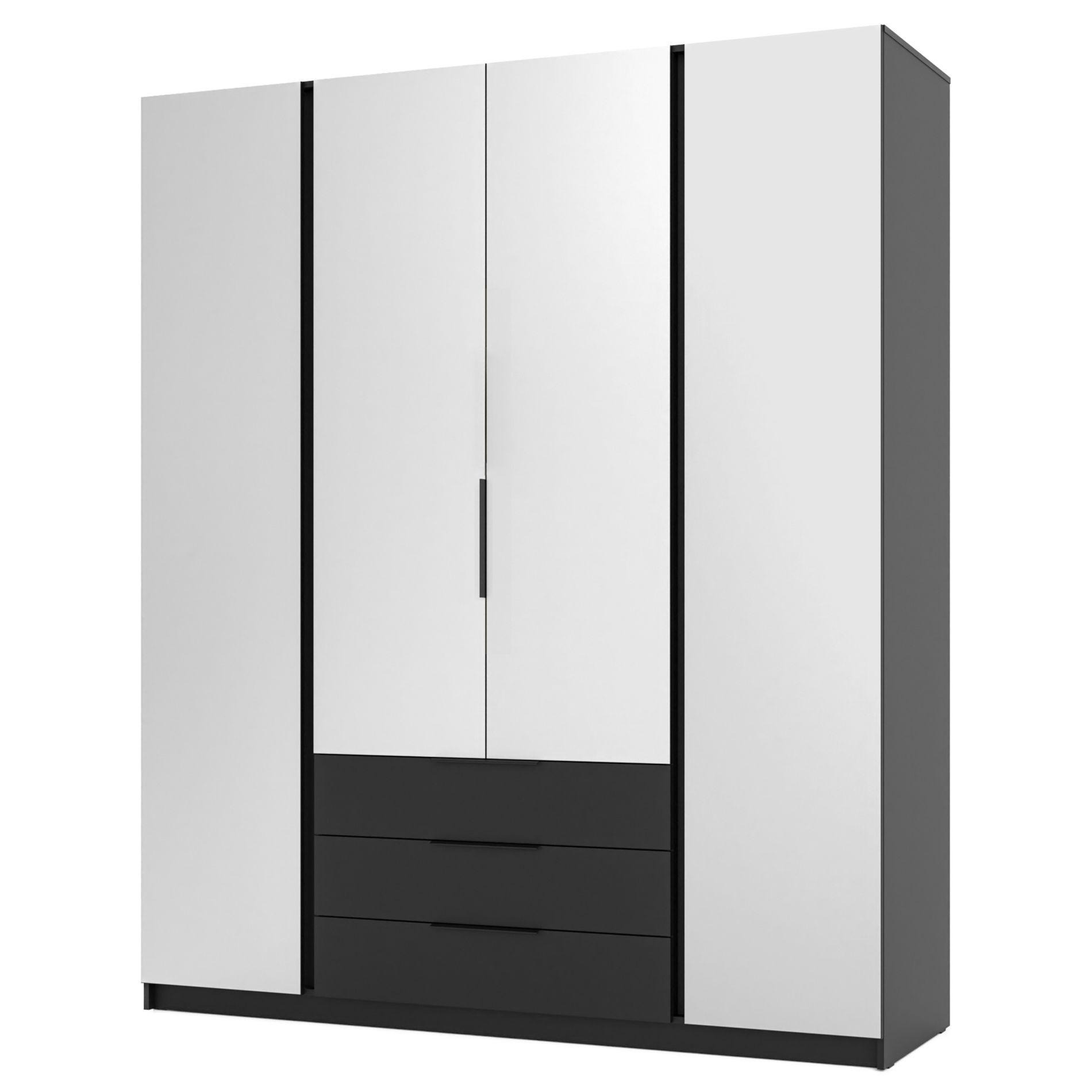 KLEIDERSCHRANK Kaja Schwarz 200 cm - Schwarz, Holzwerkstoff/Metall (200/239/61.9cm) - Selsey