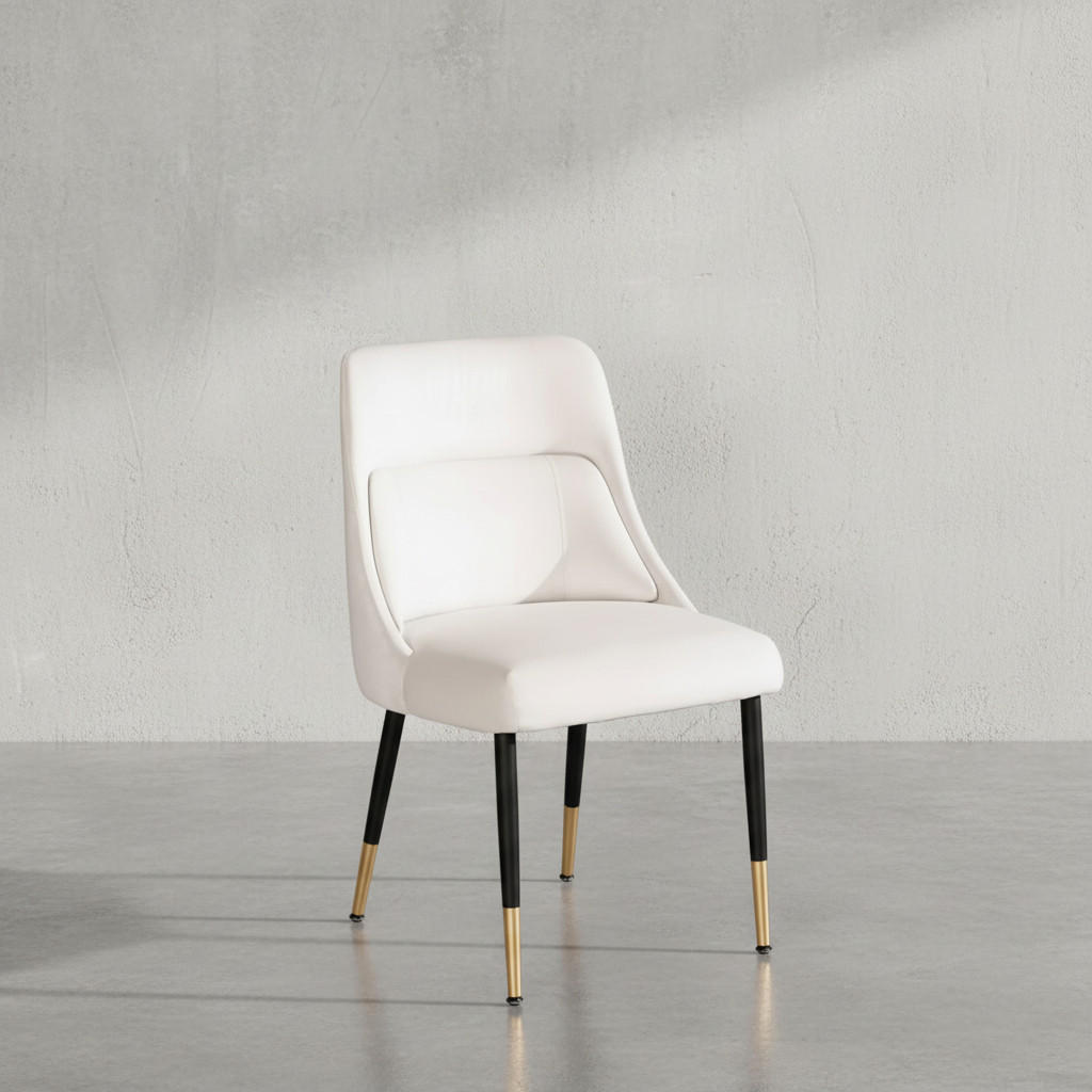 ESSZIMMERSTUHL Samtbezug mit integriertem Rückenkissen und Metallgestell Schalenform Modern gepolstert, Beige 49x56x85 cm - Beige/Schwarz, Textil/Metall (49/85/56cm) - KADIMA DESIGN
