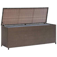 GARTEN-AUFLAGENBOX BRAUN 120X50X60 CM POLY RATTAN - Braun, Kunststoff (50/60/120cm) - vidaXL
