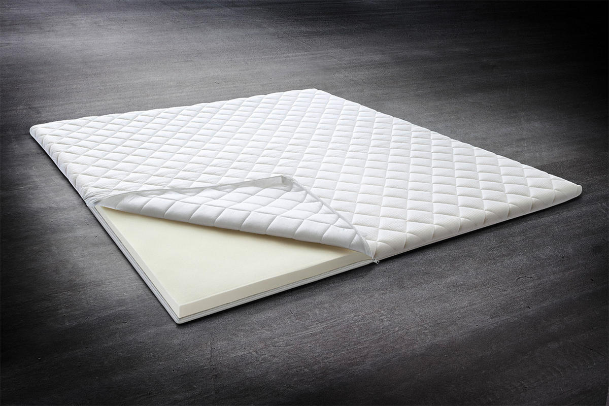 TOPPER VISCOELASTISCHER SCHAUM SOLO Weiß - Weiß, Textil (180/200cm) - KAWOLA