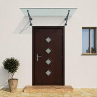 GLASVORDACH 150x90 cm Sicherheitsglas Edelstahl Satiniert V-RAL7016 - Weiß, Glas (150/1.31/90cm) -  Glaswerk Westfalen
