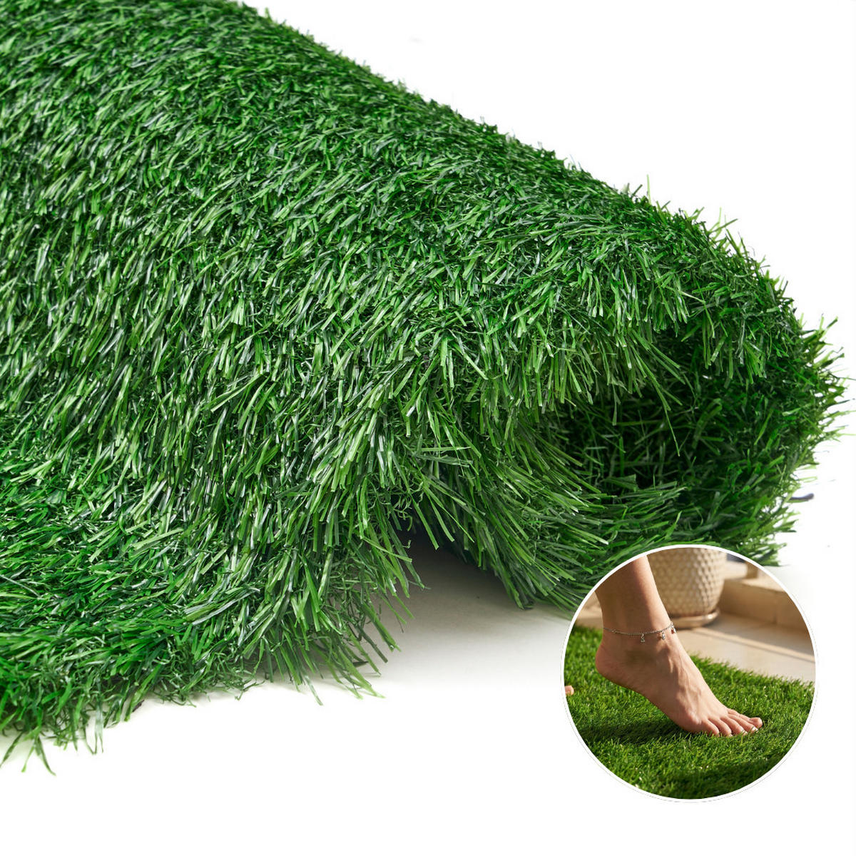 KUNSTRASEN Verde 30 mm – UV-beständig, pflegeleicht, wetterfest für Garten & Terrasse 200/350 cm - Grün, Textil (200/350cm) - Tapiso