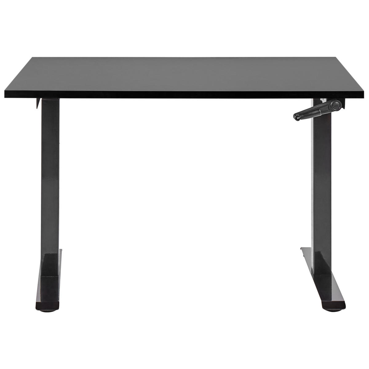 SCHREIBTISCH schwarz 120/72 cm manuell höhenverstellbar Destin III - Schwarz, Holz (72/120/74cm) - Beliani