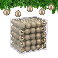 100XWEIHNACHTSKUGELN - Creme, Kunststoff (6/7/6cm) - Relaxdays