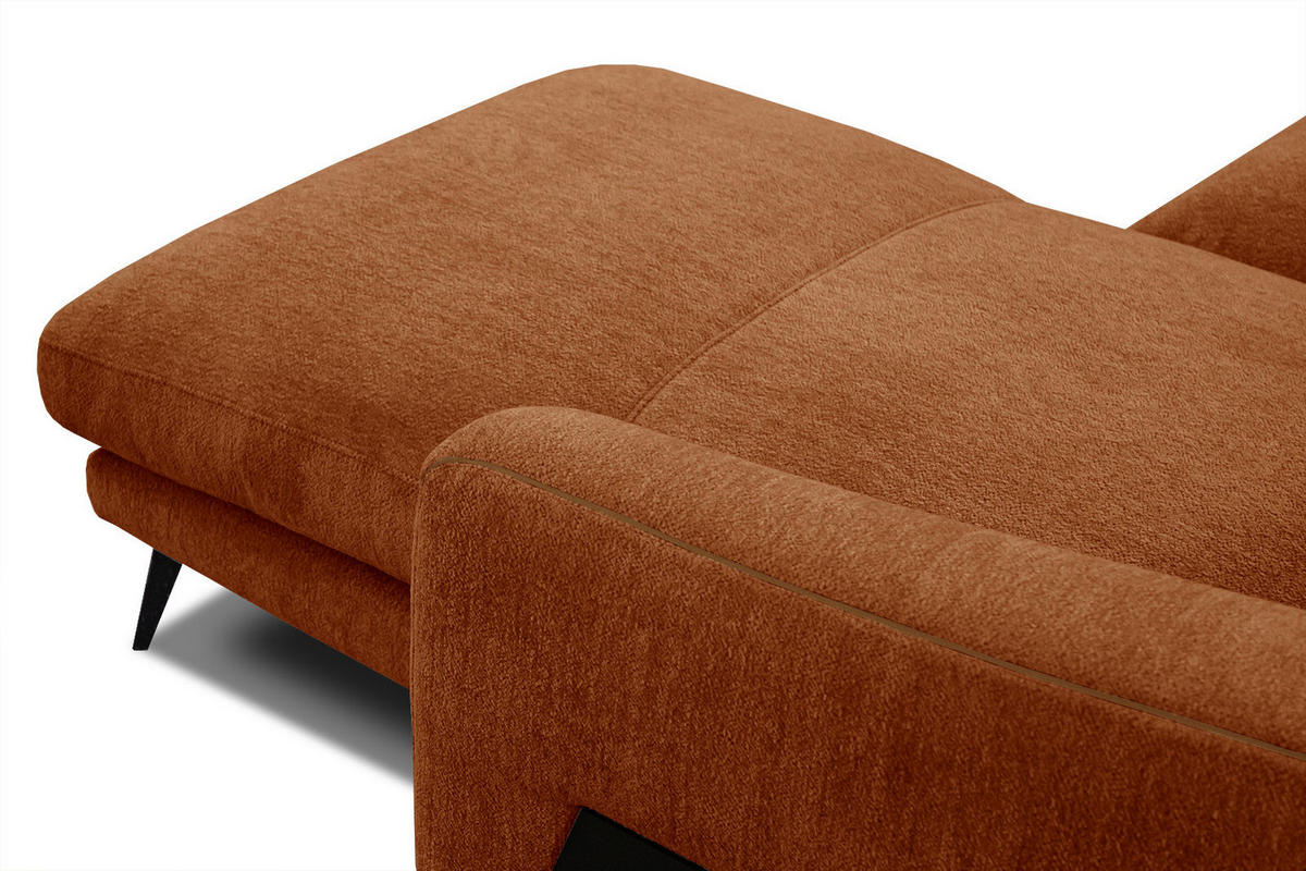 ECKSOFA WINTER 4-Sitzer, dunkelorange - Dunkelorange/Schwarz, Holzwerkstoff/Textil (293/172cm) - Courtois Laville
