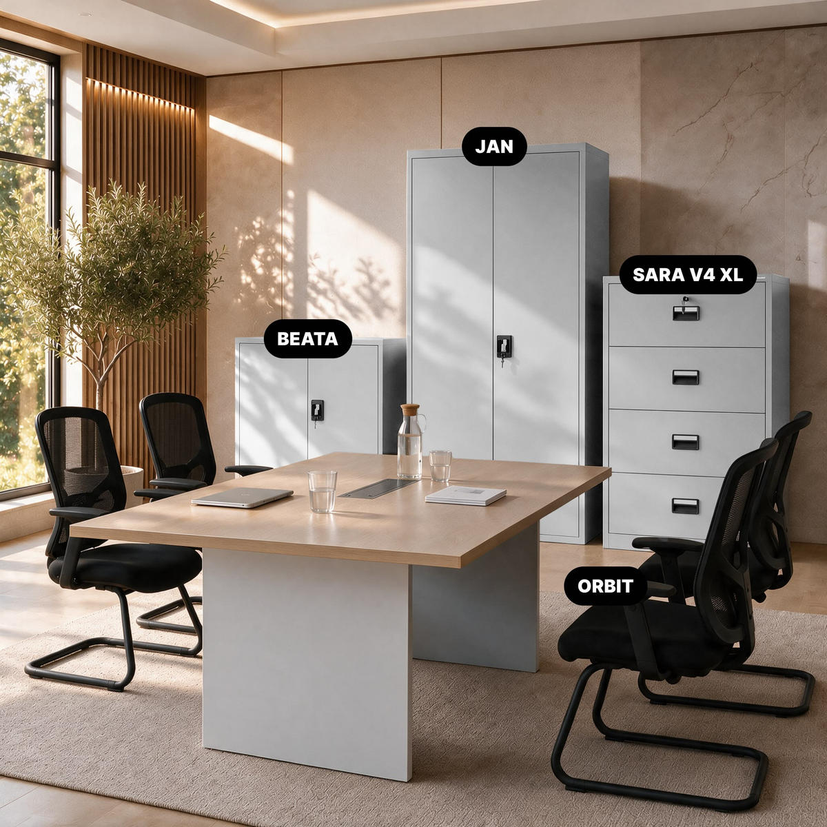 METALL-KARTEISCHRANK SARA XL V4 132x90x60 cm - Grau, Metall (90/132/60cm) - Jan Nowak