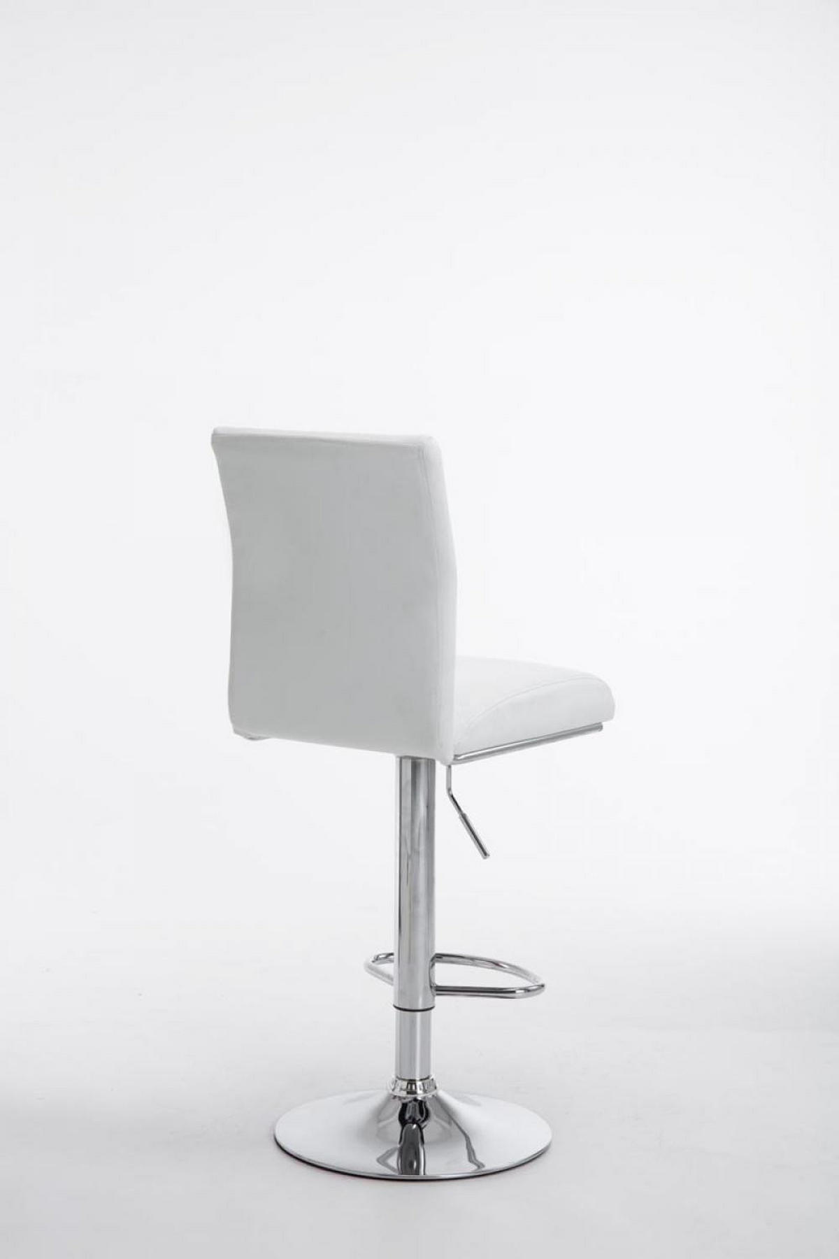 BARHOCKER Lederlook weiß - Chromfarben/Weiß, Textil/Metall (38.5/95/47cm) - CLP