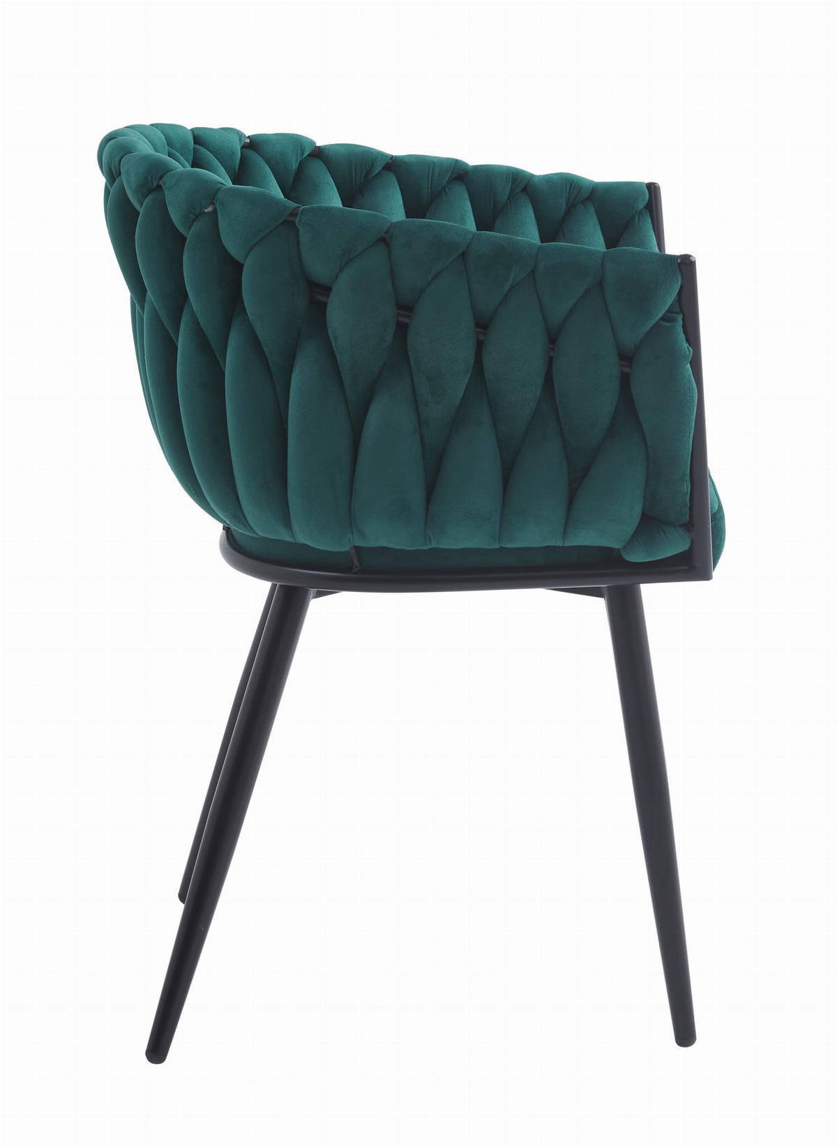 STUHL ARONA 4-er Set, Grün, Schwarze metallische Beine - Grün, Textil/Metall (61/79/55cm) - Komodee