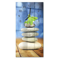 WANDUHR 30x60 cm - Feuerblume - Multicolor, Glas (30/60/0.4cm) - TULUP