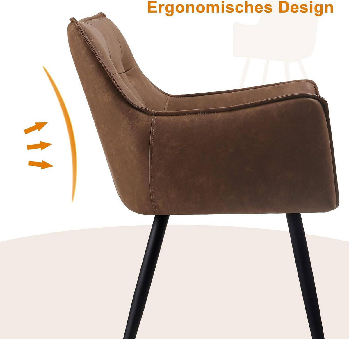 ESSZIMMERSTUHL Kunstlederbezug, Braun - Schwarz/Braun, Kunststoff/Textil (54/80/56cm) - Woltu