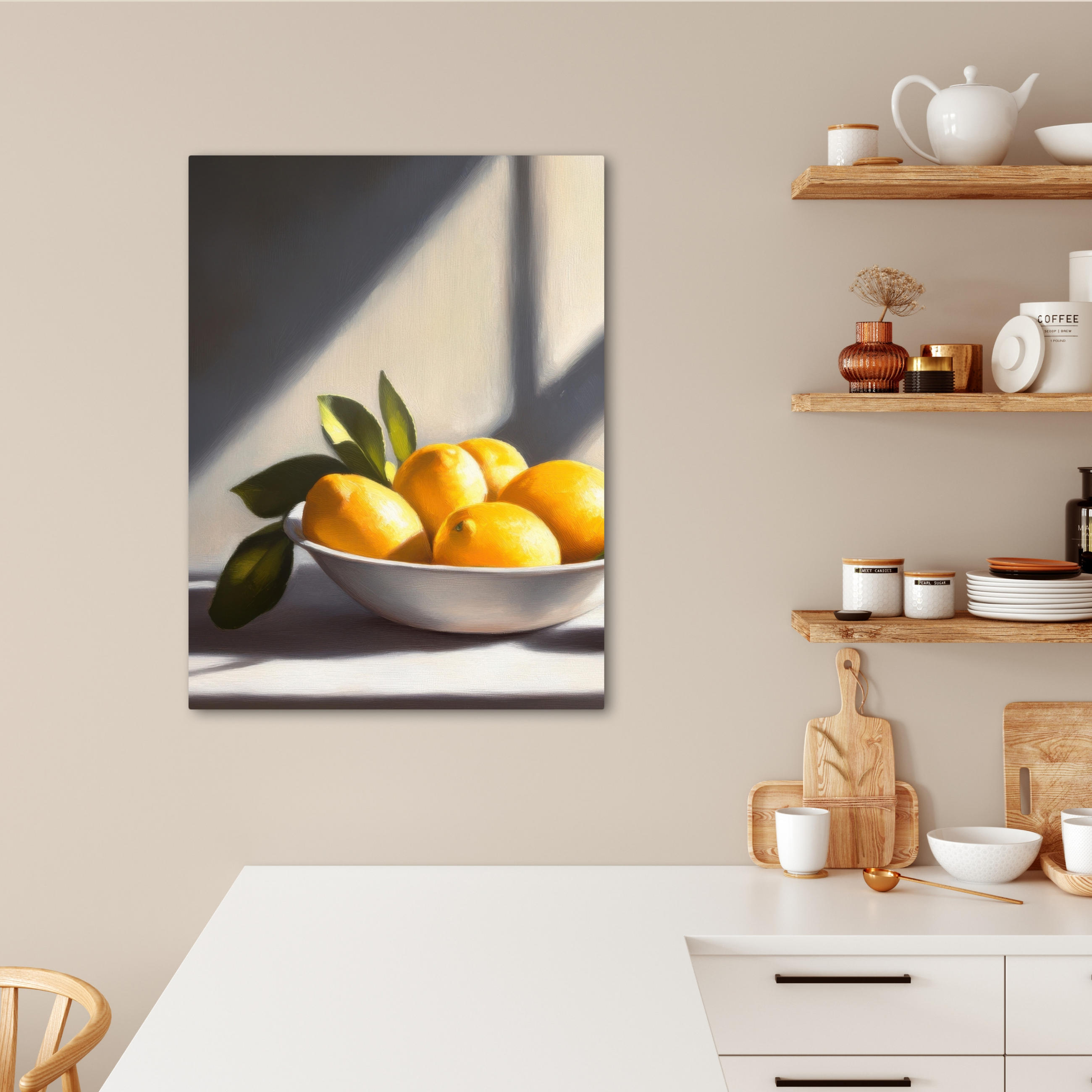 LEINWANDBILD Zitronen - Stilleben - Gelb 60x80 cm - Gelb, Textil (60/80cm) - MuchoWow