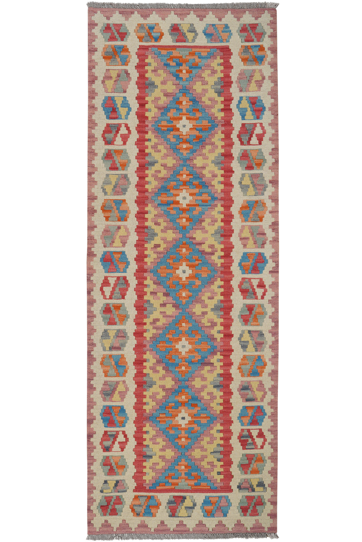 HANDWEBTEPPICH Kelim Gashgai Rot 240/85 cm Schurwolle - Rot, Textil (85/240cm) - Looma