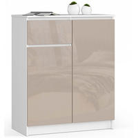 KOMODA bílá, lesklá cappuccino 99/80/40 - bílá, kompozitní dřevo (80/99/40cm) - RAUMHIRSCH FURNITURE