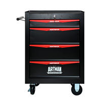 KOMBINATIONS-WERKZEUGKASTEN – 4 Schubladen – 508 mm (20 Zoll) – Farbgebung: Schwarz und Rot - Multicolor, Metall (33/77.5/60cm) - DCA