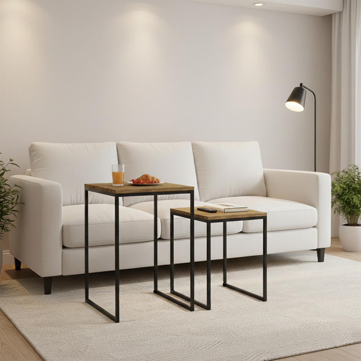 2XBEISTELLTISCH - Multicolor, Holzwerkstoff/Kunststoff (40/40/54cm) - Relaxdays