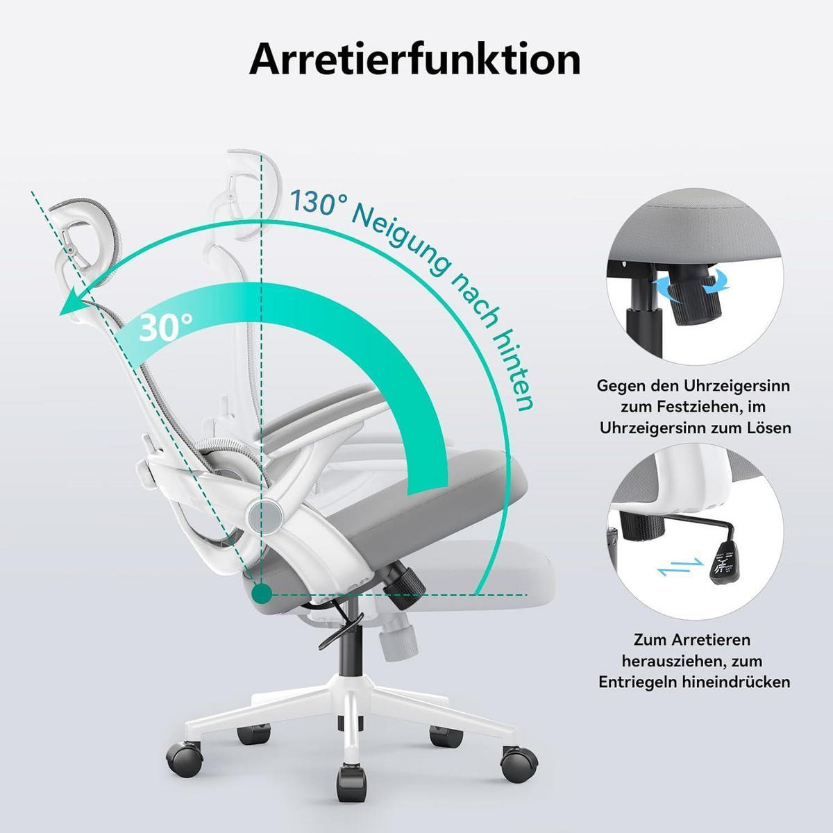 BÜROSTUHL M102C Netzrücken Weiß - Weiß, Textil (65/126/75cm)