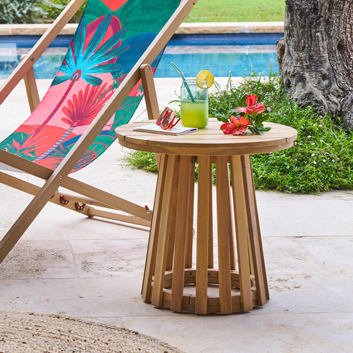 GARTENTISCH Akazienholz Ø 50 cm Osuna - Braun, Holz (50/50/46.5cm)