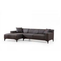 ECKSOFA modern inklusive Zierkissen - Anthrazit/Schwarz, Holz/Kunststoff (250/145cm) - myHomelando