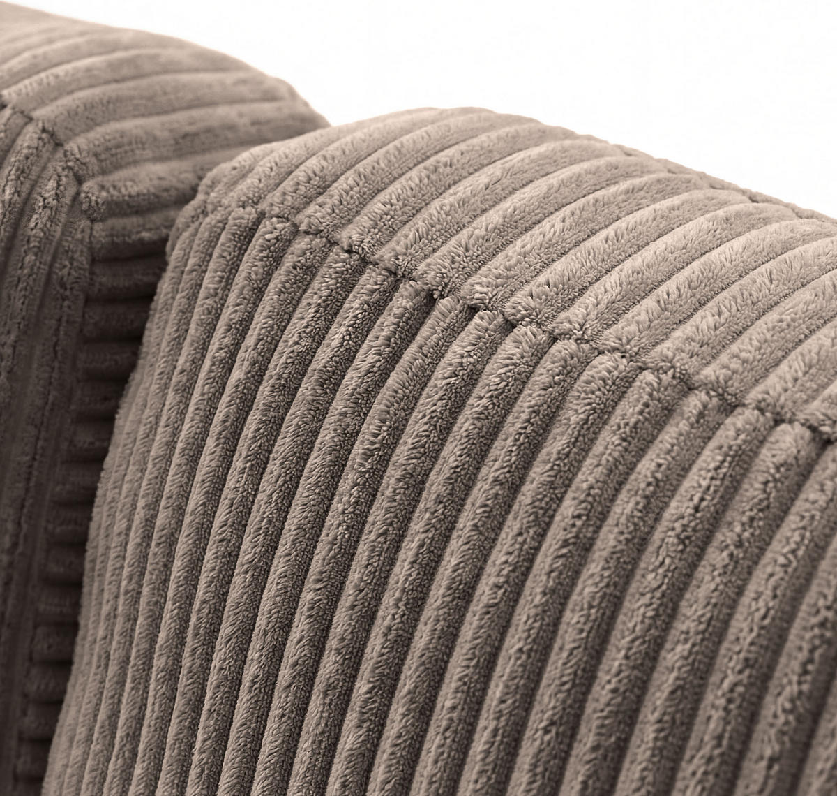 ECKSOFA Cora mit Schlaffunktion & Stauraum, Universell Rechts/Links, Taupe Grau-Beige Cord Chenille 260/82/160 cm - Taupe/Schwarz, Kunststoff/Textil (250/160cm) - WFL GROUP