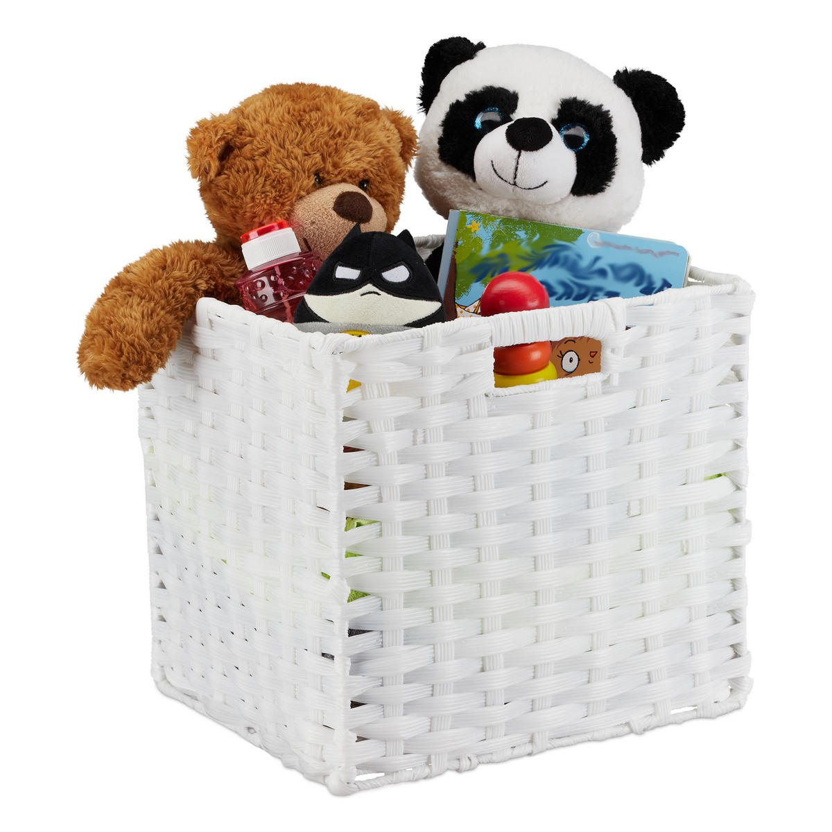 AUFBEWAHRUNGSKORB - Weiß, Kunststoff/Metall (32/31/30cm) - Relaxdays