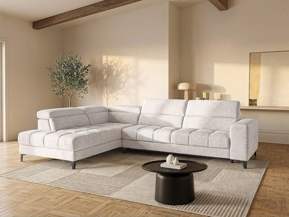 RELAXSOFA - 5 Personen - stoff - beige Moniso - Beige, Textil (298/75/211.5cm) - Vente-Unique