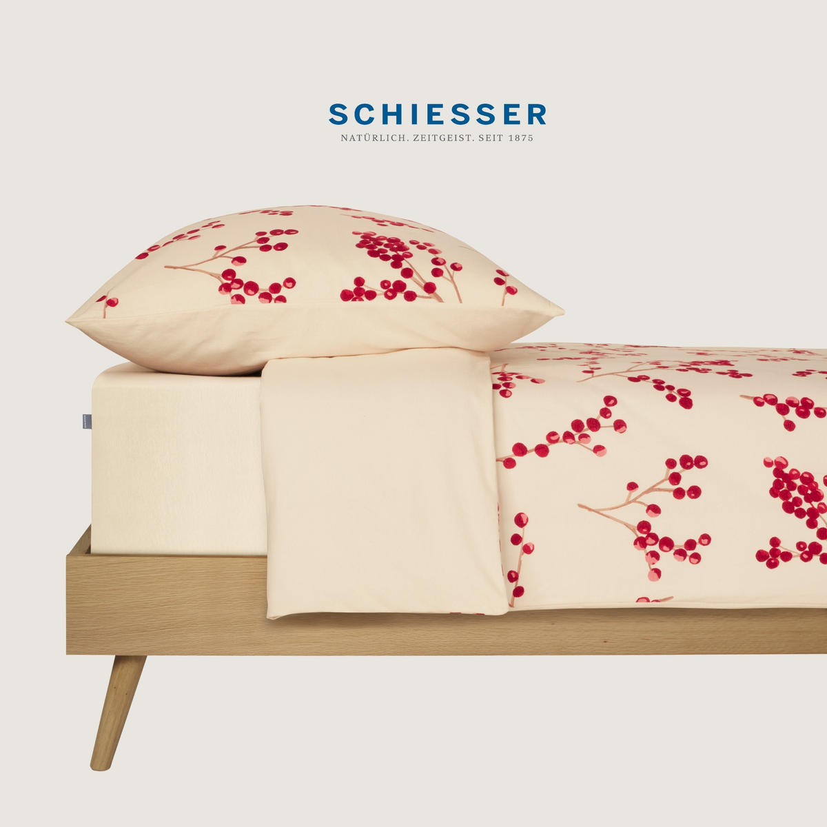 BETTWÄSCHESET Rowan - Feinbiber - 2-teilig - 155x 220 cm - Creme - Creme, Textil (155/220cm) - SCHIESSER