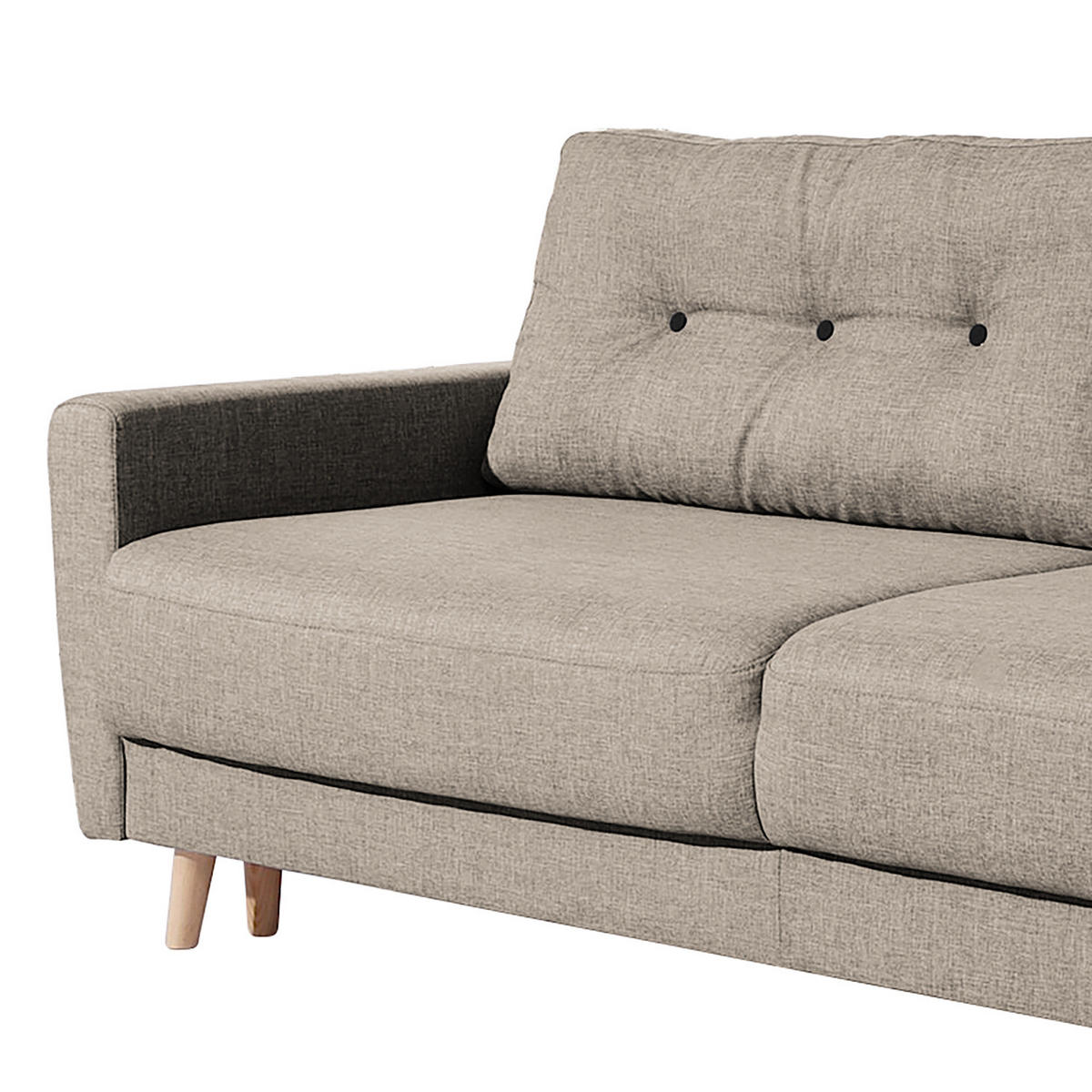3-SITZER SOFA - Cappuccino, Textil (220/90/90cm) - home24