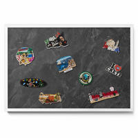 MAGNETTAFEL 60x40 cm Weißer Rahmen Dunkle Steinstruktur - Graphitfarben, Metall (60/50/0.4cm) - TULUP