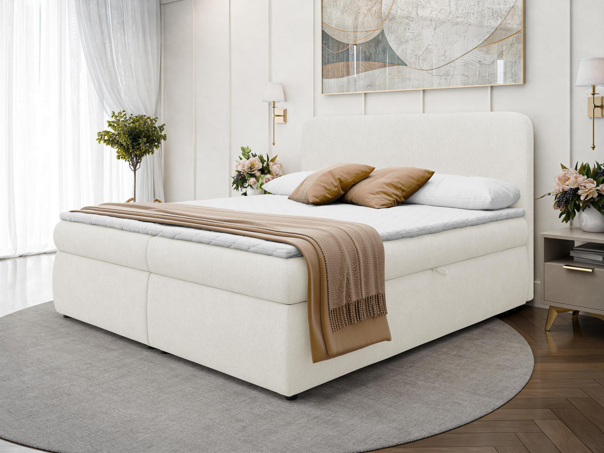 BOXBETT Bonny - H3 - Creme/Schwarz, Holz/Holzwerkstoff (160/200cm) - MIRJAN24