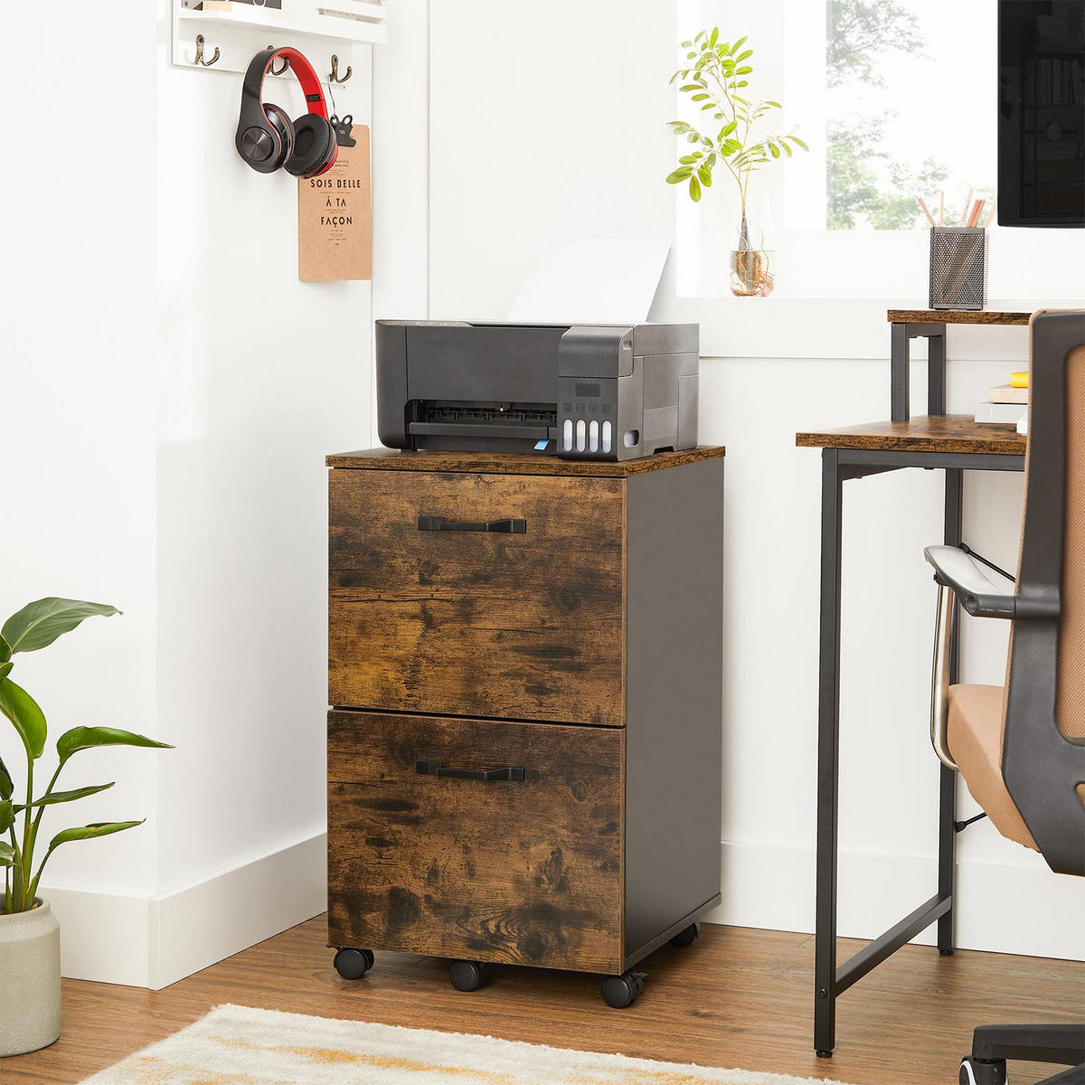 ROLLCONTAINER - Braun, Holzwerkstoff (40/70/42cm) - Hansiro