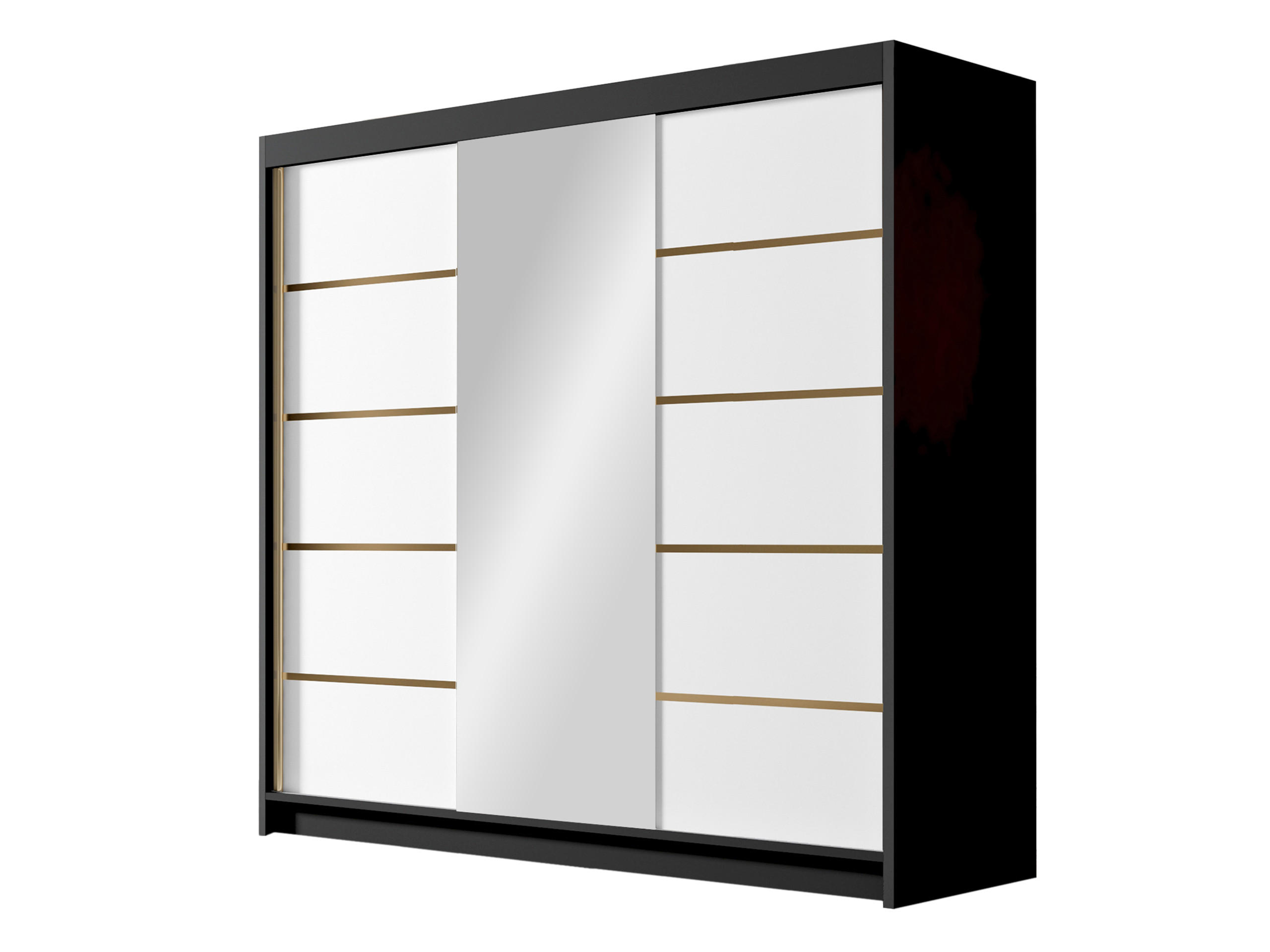 SCHIEBETÜRENSCHRANK Evo VI - Goldfarben, Holzwerkstoff/Metall (200/215/58cm) - MIRJAN24