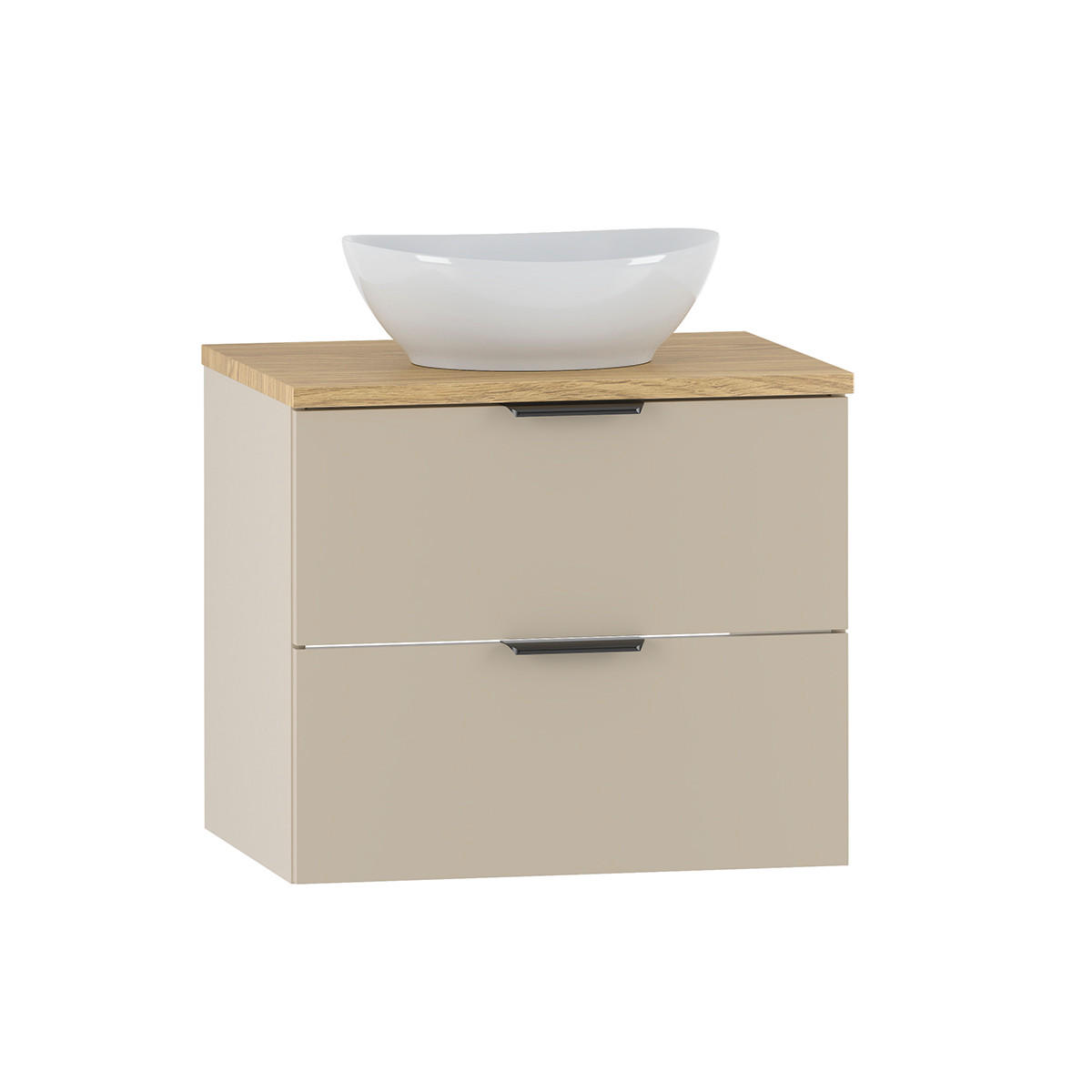 WASCHTISCH 60.6cm Astrid Kaschmir und Holz - Beige, Holzwerkstoff (60.6/52.2/46.5cm) - Petits-meubles